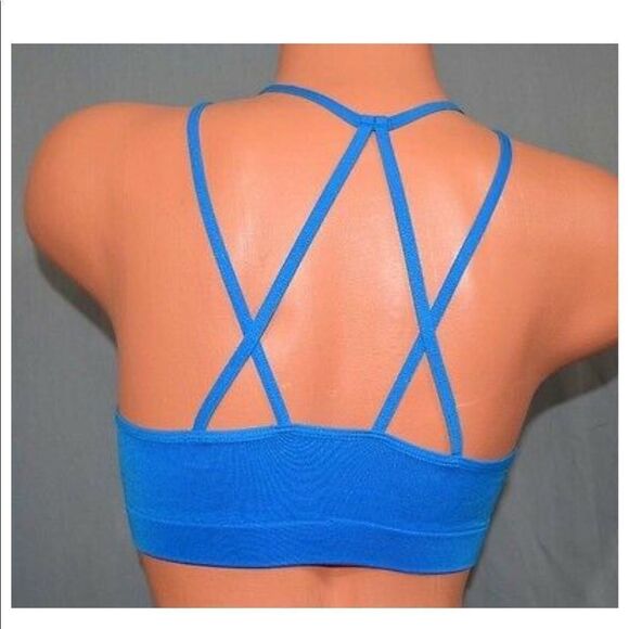 Victoria’s Secret high neck cut out unlined Bralette bra blue - Picture 3 of 3